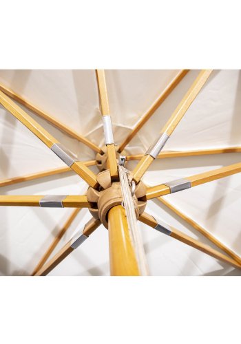 VENTURE DESIGN Naxos parasol 3m - hvid polyester og natur tr 