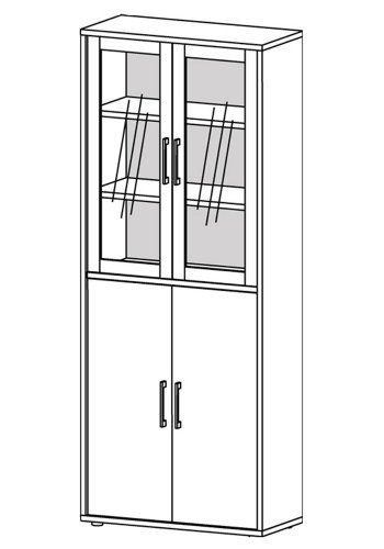 TVILUM Prima vitrineskab - egestruktur tr m. 2 glaslger
