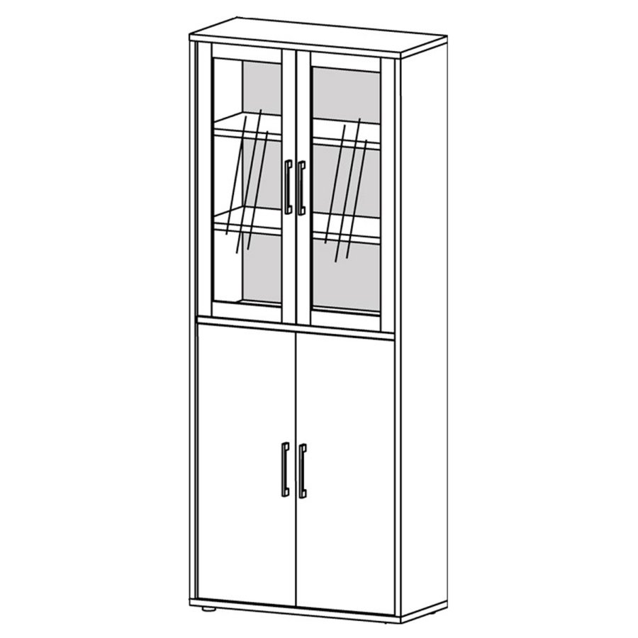 TVILUM Prima vitrineskab - egestruktur tr m. 2 glaslger