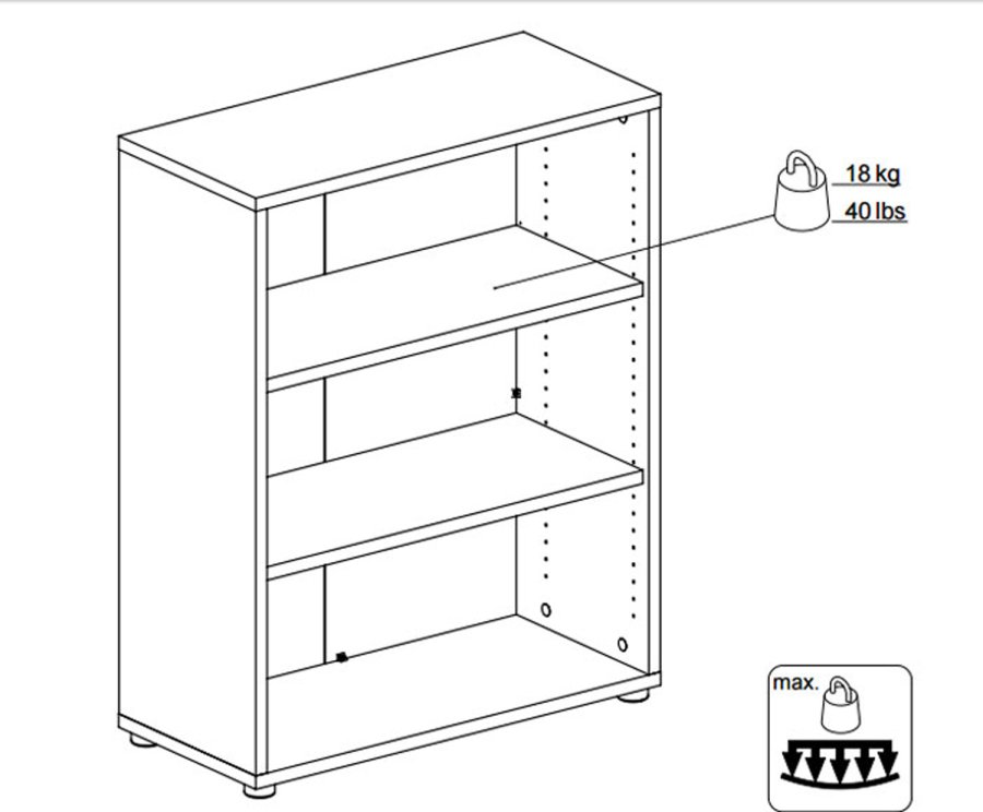 TVILUM Prima sknk - hvid tr m. 2 lger