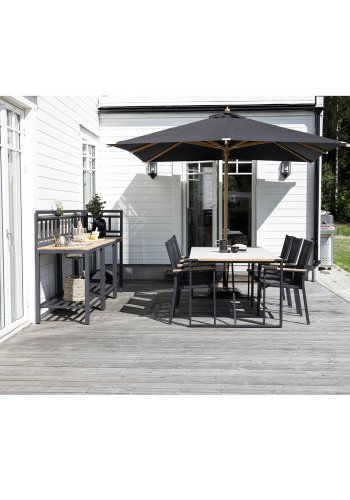 VENTURE DESIGN Naxos parasol 3m - natur tr og sort polyester 