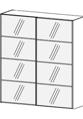 TVILUM Verona Skydedrsskab - spejlglas og hvid tr, 2 skydedre