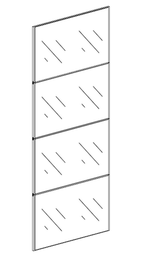 TVILUM Verona Skydedrsskab - spejlglas og hvid tr, 2 skydedre