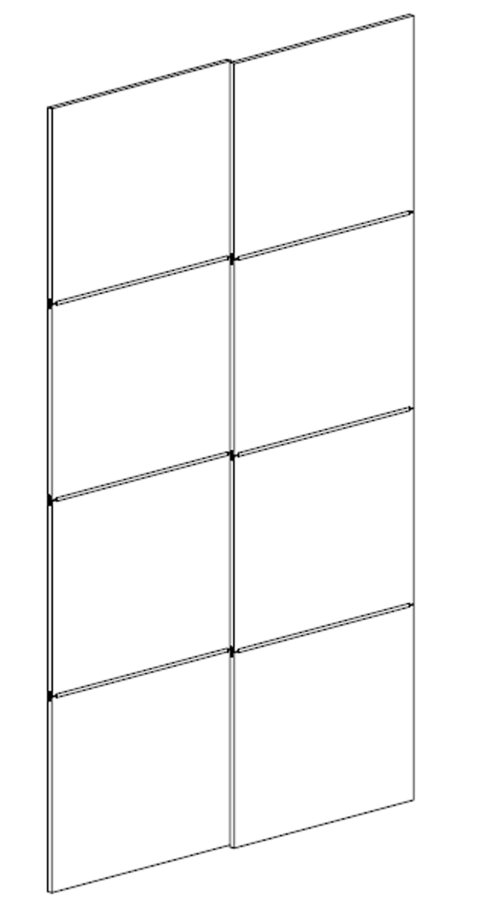 TVILUM Verona Skydedrsskab - hvid tr, 2 smalle skydedre