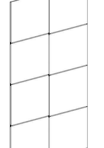 TVILUM Verona Skydedrsskab - hvid tr, 2 smalle skydedre, m. hylder