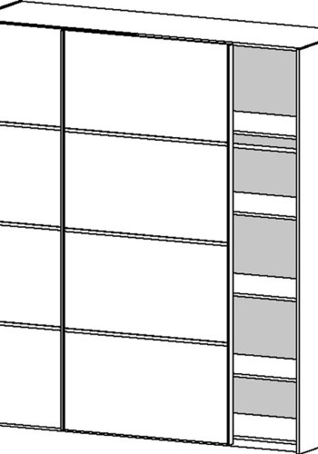 TVILUM Verona Skydedrsskab - hvid/gr tr, 2 skydedre m. hylder