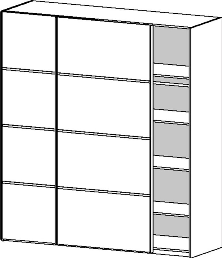 TVILUM Verona Skydedrsskab - hvid/gr tr, 2 skydedre m. hylder