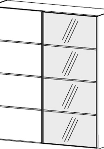 TVILUM Verona Skydedrsskab - spejlglas og hvid tr, 2 skydedre m. hylder og skuffer
