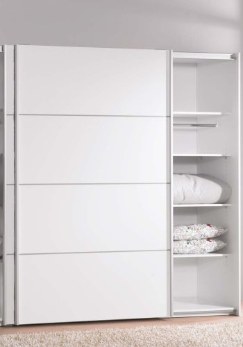 TVILUM Verona Skydedrsskab - hvid tr, 2 skydedre, bred