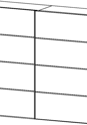 TVILUM Verona Skydedrsskab - hvid tr, 2 skydedre, bred