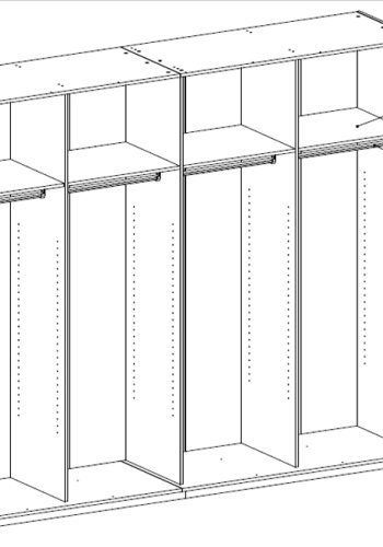 TVILUM Verona Skydedrsskab - hvid tr, 2 skydedre, bred