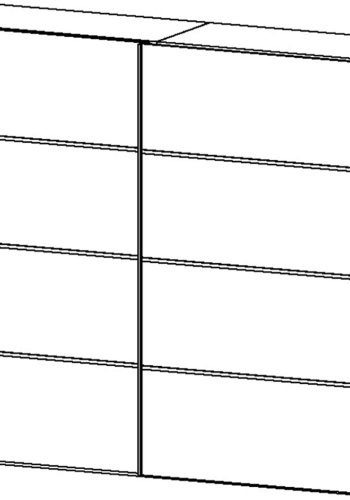 TVILUM Verona Skydedrsskab - eg/hvid tr, 2 skydedre, bred