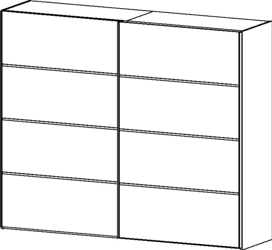 TVILUM Verona Skydedrsskab - eg/hvid tr, 2 skydedre, bred