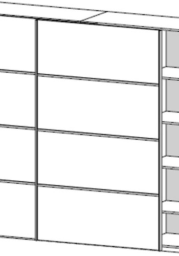 TVILUM Verona Skydedrsskab - hvid tr, 2 skydedre, m. hylder, bred