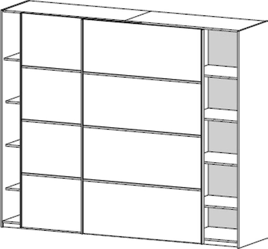 TVILUM Verona Skydedrsskab - hvid tr, 2 skydedre, m. hylder, bred