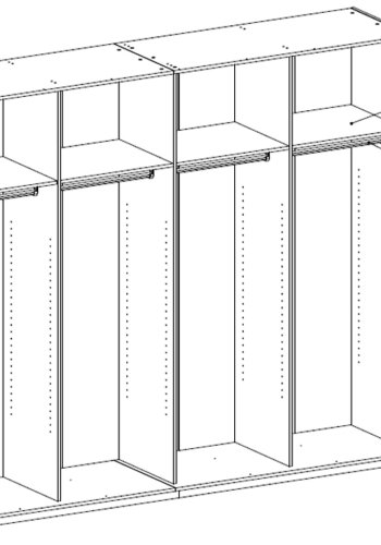 TVILUM Verona Skydedrsskab - hvid tr, 2 skydedre, m. hylder, bred