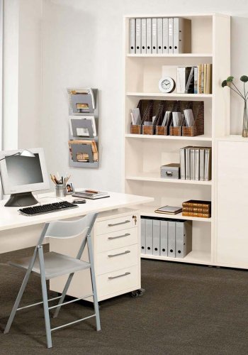 TVILUM Prima skrivebord - hvid tr, stl stel