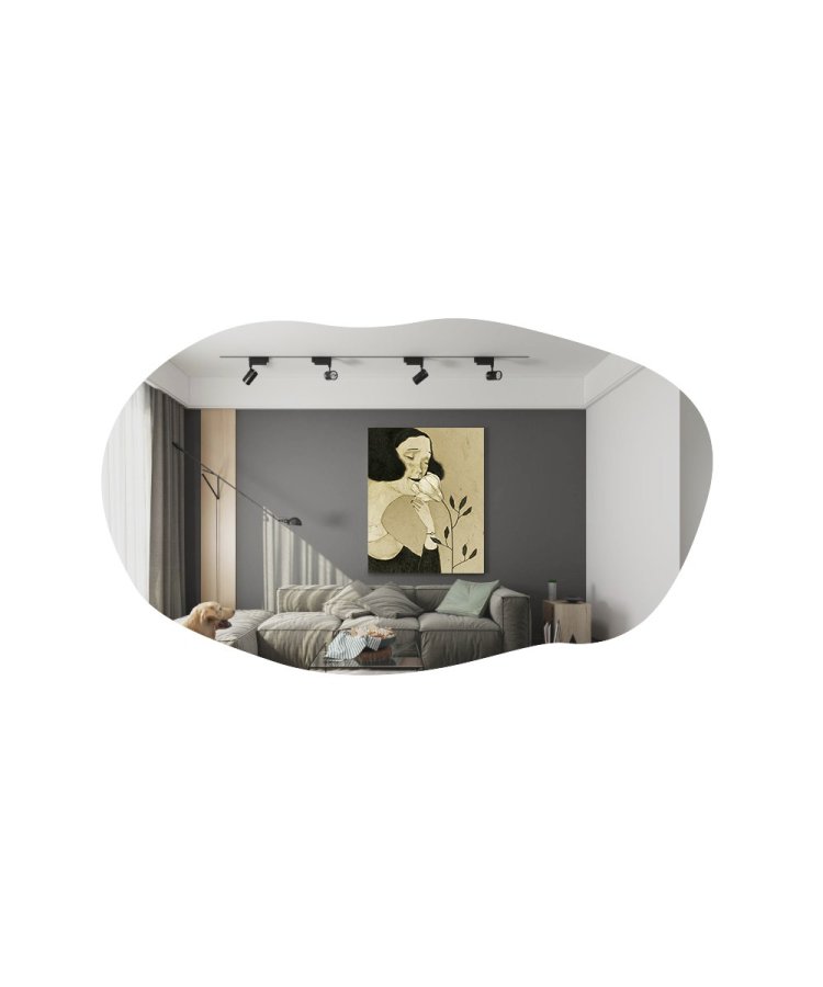 NORDVÄRK Lossa vgspejl, organisk - spejlglas og sort MDF (89x52)