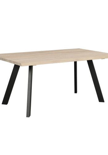 ROWICO rektangulr Fred spisebord - hvidvasket eg og sort metal (170x95)