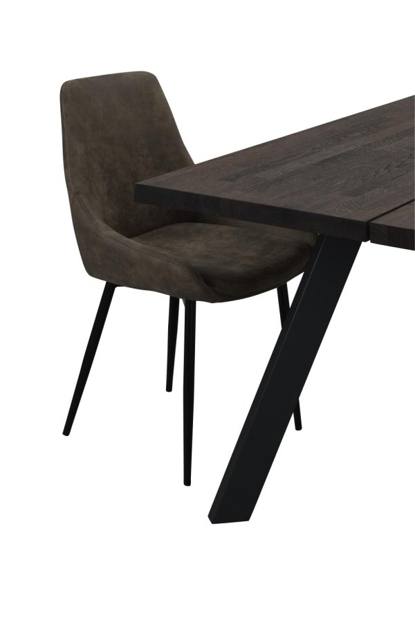 ROWICO Fred plankebord - mrkebrun eg og sort metal (240x100) 