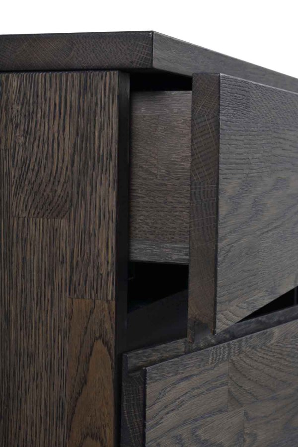 ROWICO Fred sknk - mrkebrun eg, m. 2 skuffer og 3 lger 