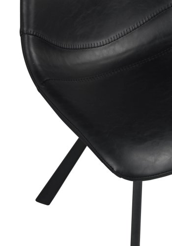 ROWICO Aubum spisebordsstol - sort PU lder m. metalben