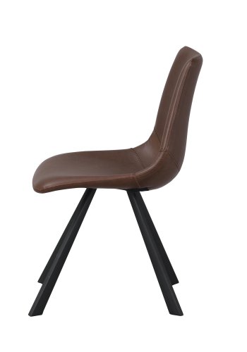 ROWICO Aubum spisebordsstol m. syninger - cognac PU og sort metal