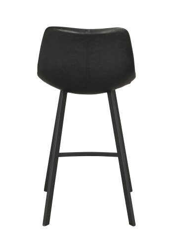 ROWICO Aubum hj barstol m. rygln og fodsttte - sort PU og metal