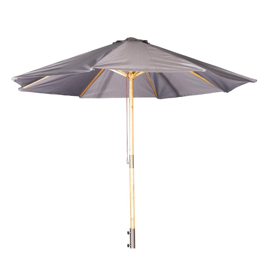 VENTURE DESIGN Naxos parasol 3m - gr polyester og natur tr 