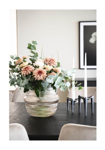 ROWICO Fenwood spisebord m. 2 tillgsplader - sort asketrsfiner og egetr, guld metal (180(260)x90)