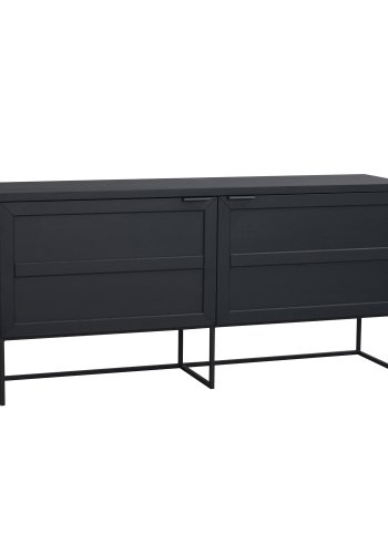 ROWICO rektangulr Everett sknk m. 2 lger og 1 hylde - sort eg og metal 