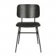 ROWICO Brent spisebordsstol - sort ask finér, sort PU lder og sort metal