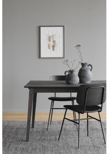 ROWICO Brent spisebordsstol - sort ask finér, sort PU lder og sort metal