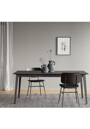 ROWICO Brent spisebordsstol - sort ask finér, sort PU lder og sort metal