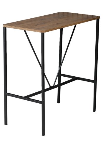 NORDVÄRK Nordic 1 barbord og 4 barstole, m. rygln og fodsttte - brun melamin og sort metal