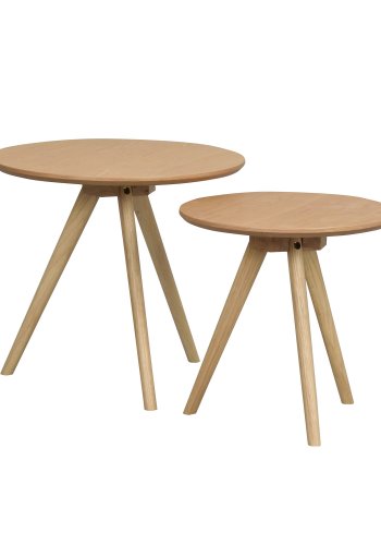 ROWICO rund Yumi indskudsborde - natur egetrsfiner og eg (st á 2)