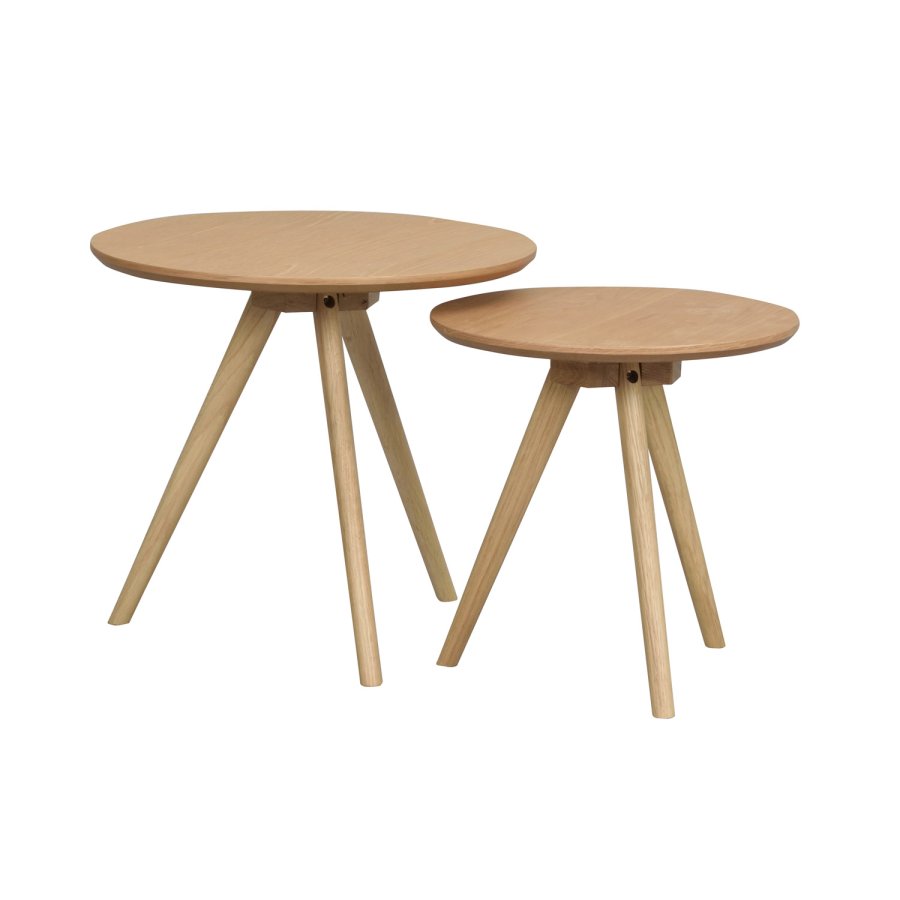 ROWICO rund Yumi indskudsborde - natur egetrsfiner og eg (st á 2)
