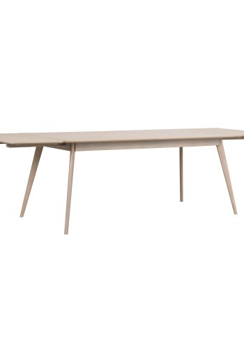 ROWICO rektangulr Yumi spisebord m. udtrk - hvidvasket egetrsfiner og eg (190x90)
