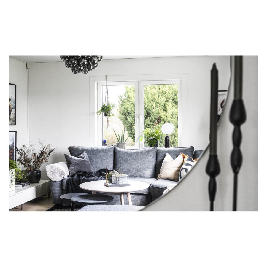 ROWICO rund Yumi sofabord - hvidvasket egetrsfiner og eg (90)