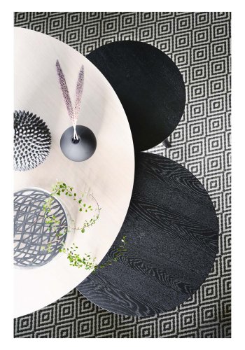 ROWICO rund Yumi sofabord - hvidvasket egetrsfiner og eg (90)