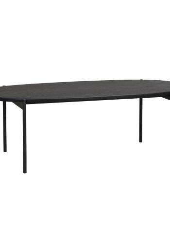 ROWICO oval Skye sofabord - sort egetrsfiner og sort metal (120x60)