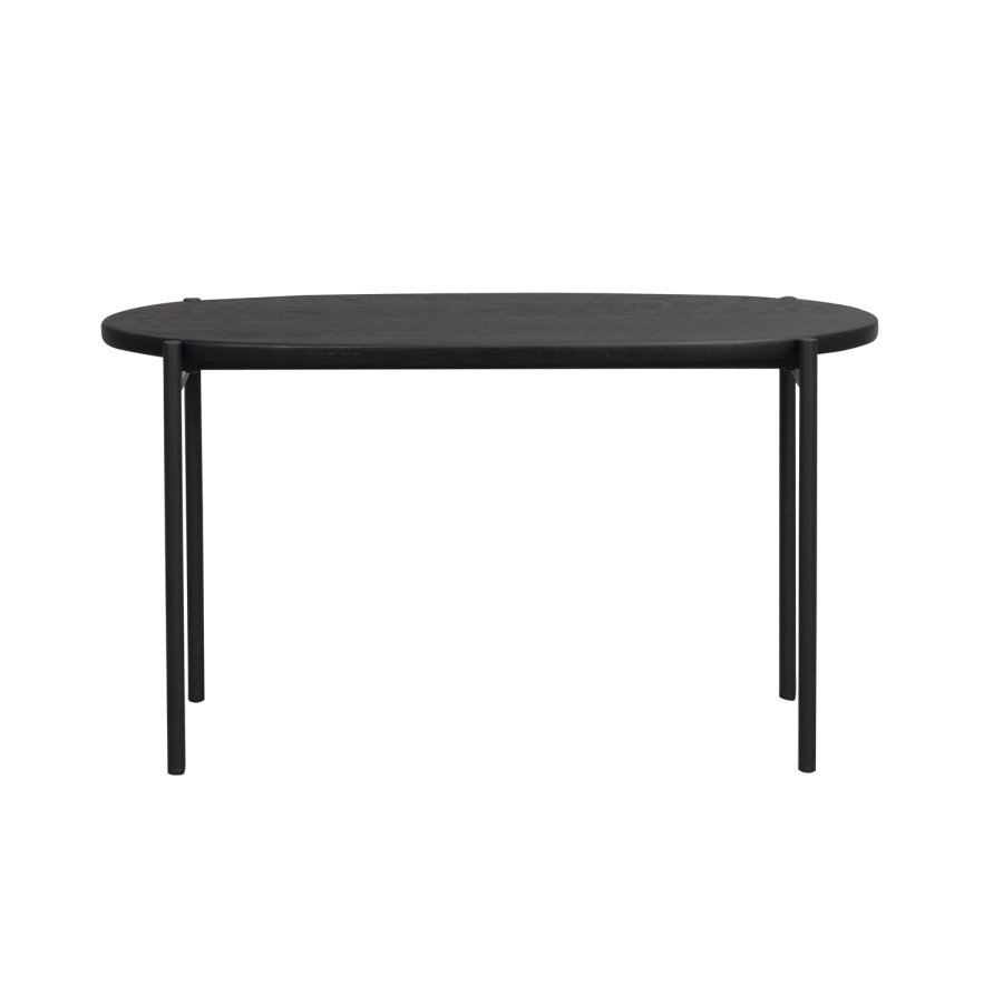 ROWICO oval Skye sofabord - sort egetrsfiner og metal (80x40)