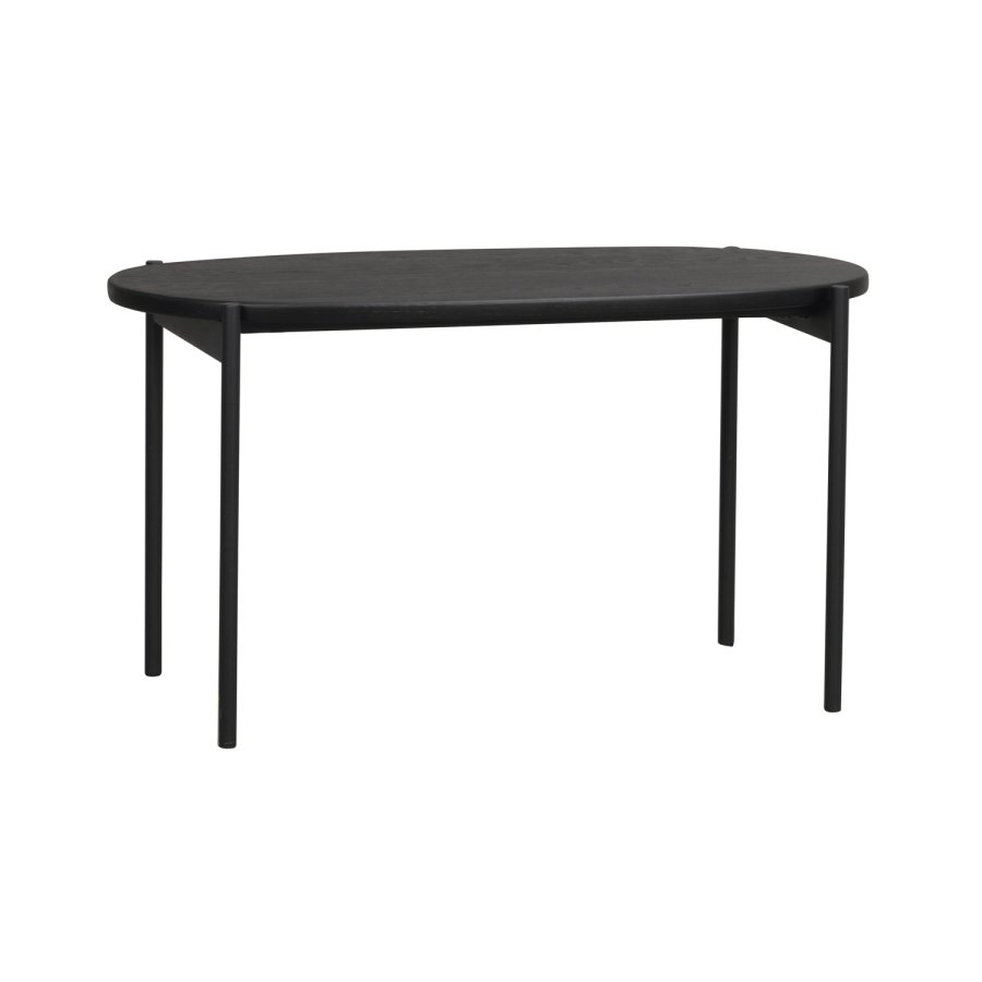 ROWICO oval Skye sofabord - sort egetrsfiner og metal (80x40)