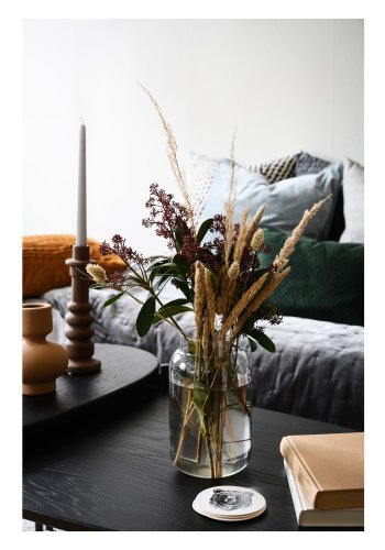 ROWICO oval Skye sofabord - sort egetrsfiner og metal (80x40)