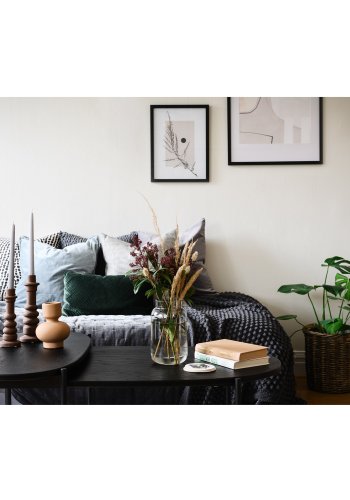 ROWICO oval Skye sofabord - sort egetrsfiner og metal (80x40)