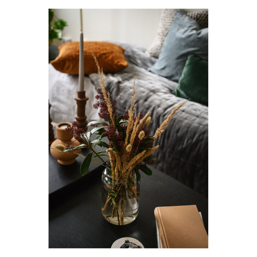 ROWICO oval Skye sofabord - sort egetrsfiner og metal (80x40)