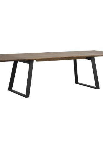 ROWICO Melville spisebord, m. udtrk - brun egetr og sort metal (210x95)