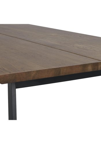 ROWICO Melville spisebord, m. udtrk - brun egetr og sort metal (210x95)