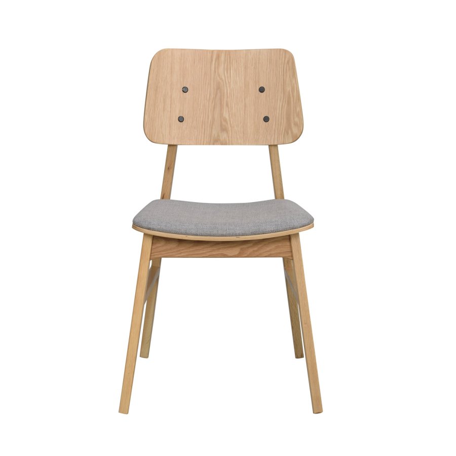 ROWICO Nagano spisebordsstol - gr polyester og natur eg 