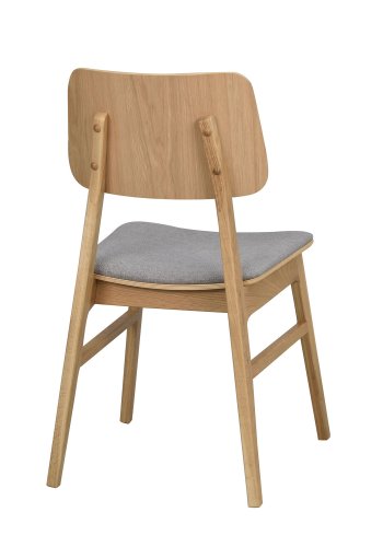 ROWICO Nagano spisebordsstol - gr polyester og natur eg 